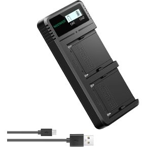 NEEWER NP-F970 4Pcs 7800mAh Replacement Batteries &100W PD 4 Channel OLED Fast Charger for NP-F550 NP-F750 NP-F970 Camcorder Battery, with 100W USB C Cable for Handycam NEEWER LED Light Monitor