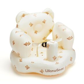 Lilian&Gema Inflatable Baby Seat – Blow Up Baby Chair with Built-in Pump for Infants 3 Months & Up, Portable Inflatable Baby Chair for Sitting Up, Soft Support Cushion, Indoor/Outdoor Use