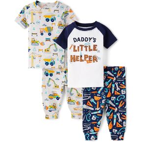 The Children's Place ، Baby Boys ، and Toddler Snug Fit 100 ٪ Cotton Short Sleeve Top and Pants 2 Peac