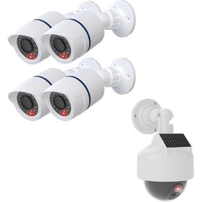 WALI Bundle – 2 Items: Fake Bullet Cameras and Solar Fake Dome Cameras