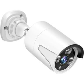 5MP 1616P POE IP Security Surveillance 3.6mm HD Lens Bullet Camera with Mic/Audio, 3pcs Smart Dual Light AI Color Night Vision, IP67 Waterproof, Compatible NVR/RSTP