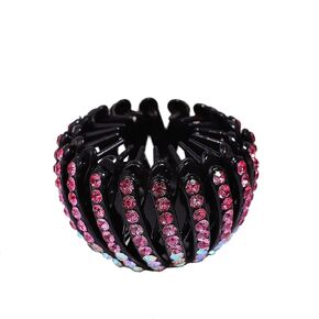 Alloy rhinestone comb bird's nest hairpin rhinestone ponytail hairpin expandable hairband hair accessories for women and girls