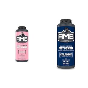 Anti Monkey Butt Talc-Free Body & Foot Powder Bundle with Calamine, 8 oz Each