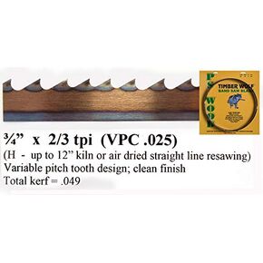 Timber Wolf 99 3/4" x 3/4" x 2/3 tpi VPC Series Band Saw Blade for Craftsman 14" 22401 Professional