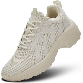 Womens Ladies Walking Shoes Arch Support Non Slip Work Lace up Sneakers Breathable Lightweight Comfort Wedge Platform Loafers
