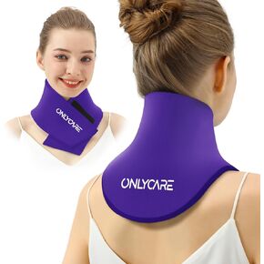 ONLYCARE Neck Ice Pack Wrap Gel - Upgraded Shoulder Ice Packs for Injuries Reusable, Hot and Cold Compress Ice Packs for Neck, Relief of Pain, Swelling, Sprains, Office Pressure