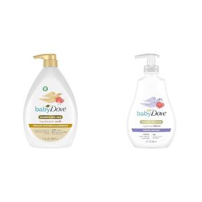 Baby Dove Sensitive 34oz Wash & 13oz Lotion Bundle for Melanin-rich Skin Nourishment, Calming Moisture & Bedtime Routine