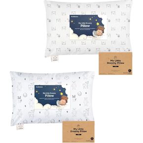 KeaBabies Toddler Pillow with Pillowcase, Jumbo 14X20 - Soft Cotton Toddler Pillows for Sleeping - Machine Washable - Perfect for Travel, Toddler Bed Set