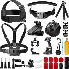 AKASO Outdoor Sports Action Camera Accessories Kit 14 in 1 for AKASO EK7000/ EK7000 Pro/Brave 4/ Brave 7 LE/ V50X/ V50 Pro/ V50 Elite/Go Pro Hero 9 in Swimming Any Other Outdoor Sports
