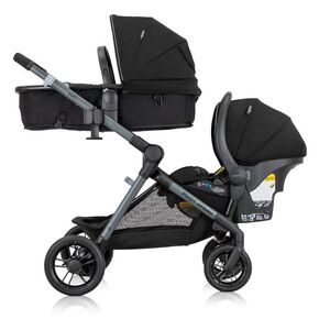 Evenflo Pivot Xpand Modular Travel System with LiteMax Infant Car Seat (Ayrshire Black)
