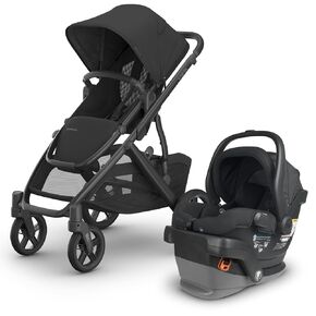 UPPAbaby Travel System - Vista V3 Stroller + Mesa V2 Infant Car Seat Combo - Toddler Seat, Rain Shield, Bug Shield, Storage Bag, Car Seat, Base + Infant Insert Included - Jake (Charcoal)