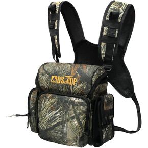MDSTOP Binocular Harness Chest Pack, Bino Case with Rangefinder Pouch, Bino Harness, Binocular Chest Pack, Bino Bag for Bird Watching,Hunting,Hiking,Shooting (Pine Needle Camo)