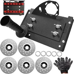 45 Degree Tile Chamfering Tool, Angle Grinder Stand with 5 PCS Grinding Disc Wheel Cutting Blades Gloves Chamfer Cutter Holder Attachments Adjustable 45° Beveling Bracket Device Accessories