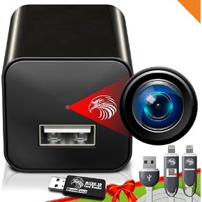 DIVINEEAGLE Charger with Full HD Dome Camera - Premium 1080p Cam with Motion Detection for Home Security
