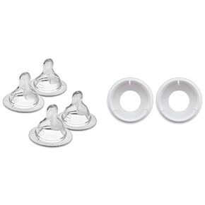 MAM Bottle Nipples Mixed Flow Pack Level 0 & 1 with Anti Colic Valve Replacements for MAM Easy Start Bottles, 4 Pack