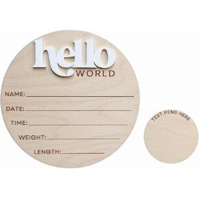 Hello World Baby Signaged ، علامة إحصائيات الولادة حديثي الولادة ، علامة Photo Photo Photo للمستشفيات