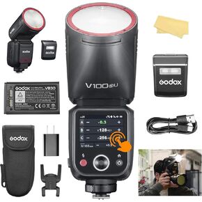 Godox V100 C USA Version Flash for Canon Camera 100W TTL Camera Flash 70 Full Power Consecutive Flashe V100C U Camera Flash for Canon 5D Mark IV/RP/ M50/EOS R etc