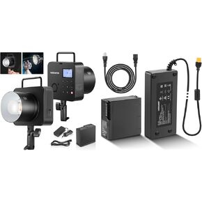 NEEWER Q4 400Ws 2.4G TTL Outdoor Studio Flash Strobe (New Look),1/8000 HSS 2800mAh Battery Powered Photography Monolight Speedlite 30W Modeling Lamp, Q4 Dummy Battery Kit Included