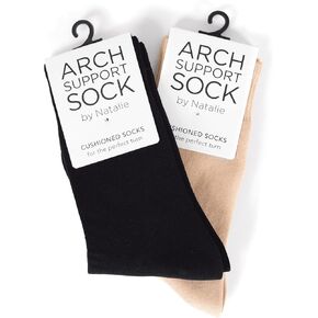 Womens Arch Support Dance Socks- 2 Pack