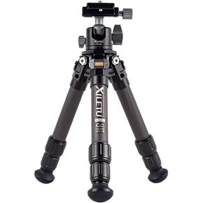 Carbon Fiber Mini Tripod for iPhone, Compact Tabletop Tripod with 360 Degree Ball Head 1/4 Inch Quick Release Plate for DSLR Cameras, Camcorders, Max Weight 17.64 lbs/8 kg