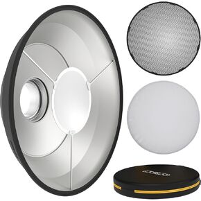 Beauty Dish XL 20 Pro Kit by MagMod, Collapsible Magnetic 20" Beauty Dish for Flattering Portrait & Studio Photography, Includes Bowens Mount, Grid & Diffusion Sock, Compatible with Godox & Profoto
