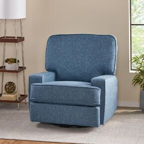 Merax Swivel Glider Rocking Chair for Nursery, Push Back Recliner Armchair for Living Room