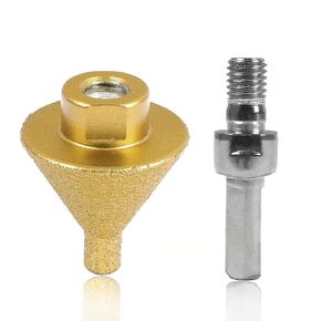 Kodilin Diamond Beveling Chamfer Bits 0-2" Diamond Cone Tile Bit, Angle Grinders Tile Diamond Drill Bit for Hole Enlarging Trimming in Granite Marble Porcelain Ceramic Wood Stone, M10 Thread