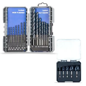 toolant Noir-Ti Cobalt Drill Bit Set(Pro) & Noir-Ti Cobalt Countersink Drill Bit Set(Pro), Titanium Aluminum Nitride Coated