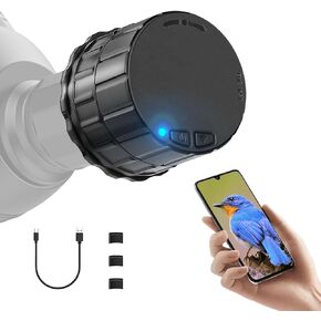 WiFi Wireless Digital Eyepiece for Telescope-HD 4 Megapixels Camera for 25mm-50mm Optical Telescope and Microscope, Easy Installation, Accessory for Telescopes, 2K Video Recording,Timer Shooting