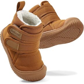 Toddler Snow Boots Double Strap Winter Warm Shoes Baby Faux Fur Lining Soft Fleece Booties with Non-Slip Sole in Kuwait