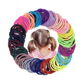 300PCS Black Elastic Hair Ties,2.2cm in Diameter No Crease Small Hair Elastics, Finger Rubber Hair Elastics Hair Ponytail Holders for Women Girls Toddlers Kids