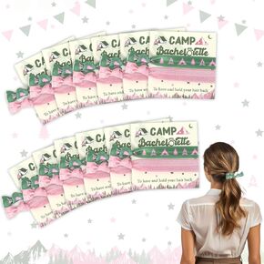 6Packs Horse Theme Hair Ties Set - Western Cowgirl Elastic Ribbon Hair Ties with Thank You for Celebrating with Us Cards, Floral Horse Bands Derby Hair Accessories for Birthday Baby Shower