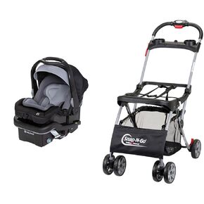 Baby Trend Secure-Lift 35 مقعد سيارة للرضع ، Dash Black & Snap N Go Go Ex Polyester Lightweight Universal Universal Single Car Carrier مع حاملتين كوب ومقصورة مغطاة ، أسود