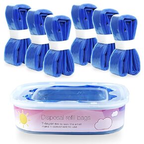 6 Pack Jumbo 28 FT Diaper Pail Refills Bags Compatible with Diaper Genie Select Pail, Classic Pail, Compact Pai,Square Pails (Including a Non-Original Cartridge + 6 pcs Jumbo Diaper Pail Refills)