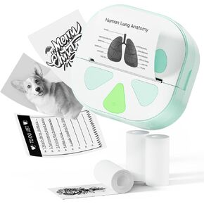 Sticker Printer - Mini Printer, Print Pod Bluetooth Printer Inkless Sticker Maker with Stickers, Portable Thermal Printer for iPhone, Impresora Portátil for Notes, Journ1al, DIY, Kids Gift