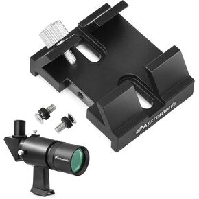 Astromania 9x50 Angled Finder Scope - Bundle with - Schmidt-Cassegrain Finder Scope Base