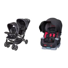 Baby Trend Sit N' Stand Double Stroller and Cover Me 4 in 1 Convertible Car Seat Bundle