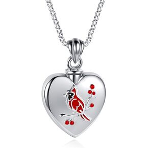 MANBU Sterling Silver Cremation Jewelry for Ashes: Urn Necklace Memorial Ash Pendant Bereavement Keepsake Gifts for Loss of a Loved One