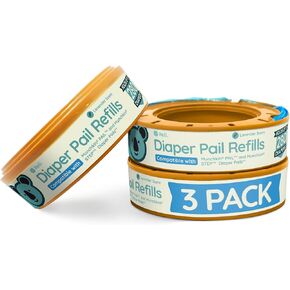 Reli. Diaper Pail Refill Bags, Compatible with Munchkin Step, Pail (3 Pack) | Pail Refills w/Lavender Scent | Odor Blocking, Strong, Easy Replacement | Holds up to 840 Diapers