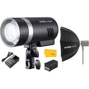 Godox Ad300 Pro Ad300pro Flash Flash Light ، 300WS 2.4G Studio Flash Monolight ، بطارية ليثيوم قابلة للشحن ، 1/8000S HSS فلاش محمول مع Godox AD-S60S Softbox