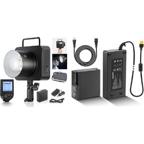 Neewer Q4 400WS Studio Flash Outdoor Strobe 2.4G TTL & QPRO-C TRIGGER متوافق مع Canon ، Q4 Dummy Battery Kit لـ Q4 Outdoor Flash speedlight مع محول طاقة AC