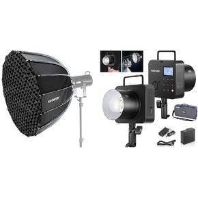 NEEWER Q4 400Ws 2.4G TTL Outdoor Studio Flash Strobe (New Look),1/8000 HSS 2800mAh Photography Monolight with NS90P 35.4"/90cm Parabolic Softbox Bowens Mount, Quick Release with Diffusers