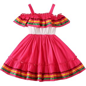 Toddler Girls Mexican Dress Cinco de Mayo Dress Ethnic Dress Mexican Traditional Fiesta Dress
