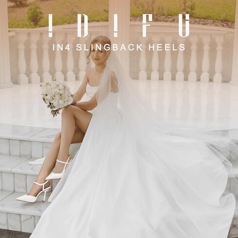 IDIFU IN4 Slingback Heels for Women Stiletto High Pumps Pointed Closed Toe Strappy Sexy Heels Women's Dress Shoes for Bride Wedding Prom Night Dressy Comfortable Ankle Strap Pumps in Saudi Arabia