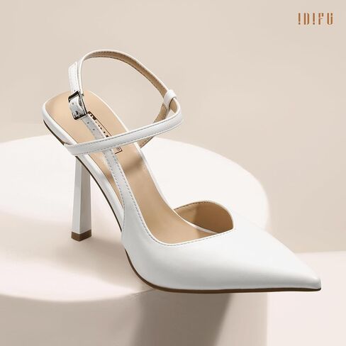 IDIFU IN4 Slingback Heels for Women Stiletto High Pumps Pointed Closed Toe Strappy Sexy Heels Women's Dress Shoes for Bride Wedding Prom Night Dressy Comfortable Ankle Strap Pumps in Saudi Arabia