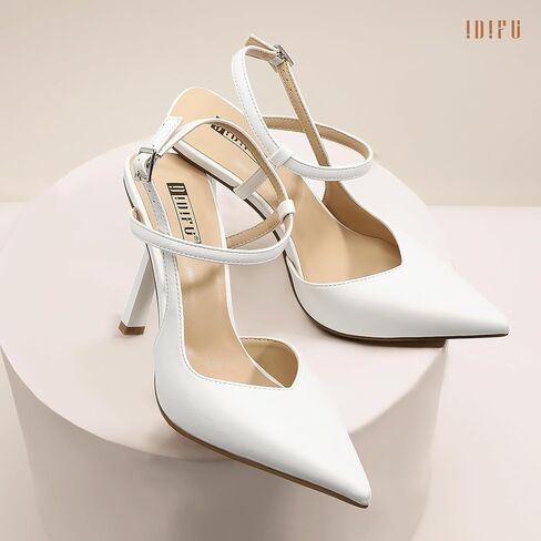 IDIFU IN4 Slingback Heels for Women Stiletto High Pumps Pointed Closed Toe Strappy Sexy Heels Women's Dress Shoes for Bride Wedding Prom Night Dressy Comfortable Ankle Strap Pumps in Saudi Arabia