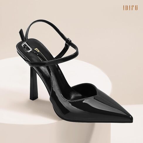 idifu in4 الكعوب المربوطة للنساء الخنجرات عالية المضخات المدببة المغلقة من اصبع القدم المثيرة strappy كعبا من النساء اللباس للعروس ليلة حفلة موسيقية أنيقة مريحة حزام الكاحل مريحة in Kuwait