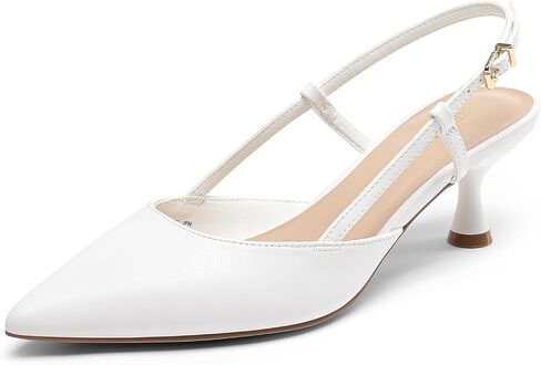 DREAM PAIRS Women's Slingback Kitten Heels Closed Pointed Toe Low Stiletto Heels Dress Bridal Party Wedding Pumps Shoes in Saudi Arabia