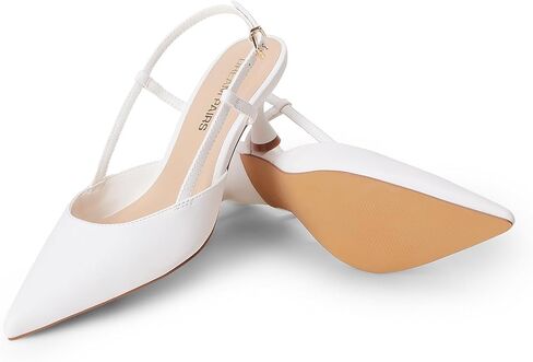 DREAM PAIRS Women's Slingback Kitten Heels Closed Pointed Toe Low Stiletto Heels Dress Bridal Party Wedding Pumps Shoes in Saudi Arabia