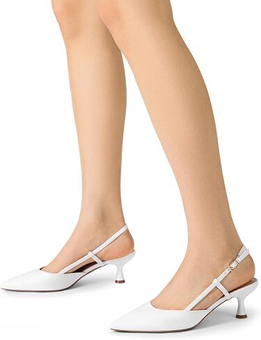 DREAM PAIRS Women's Slingback Kitten Heels Closed Pointed Toe Low Stiletto Heels Dress Bridal Party Wedding Pumps Shoes in Saudi Arabia
